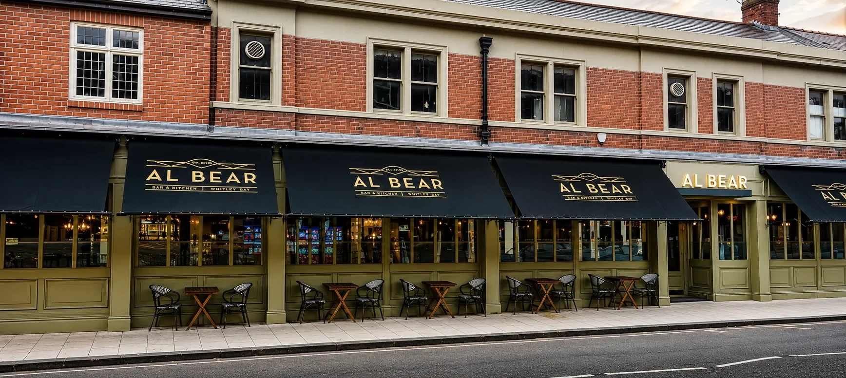 Al Bear Bar & Kitchen exterior on Park View in Whitley Bay